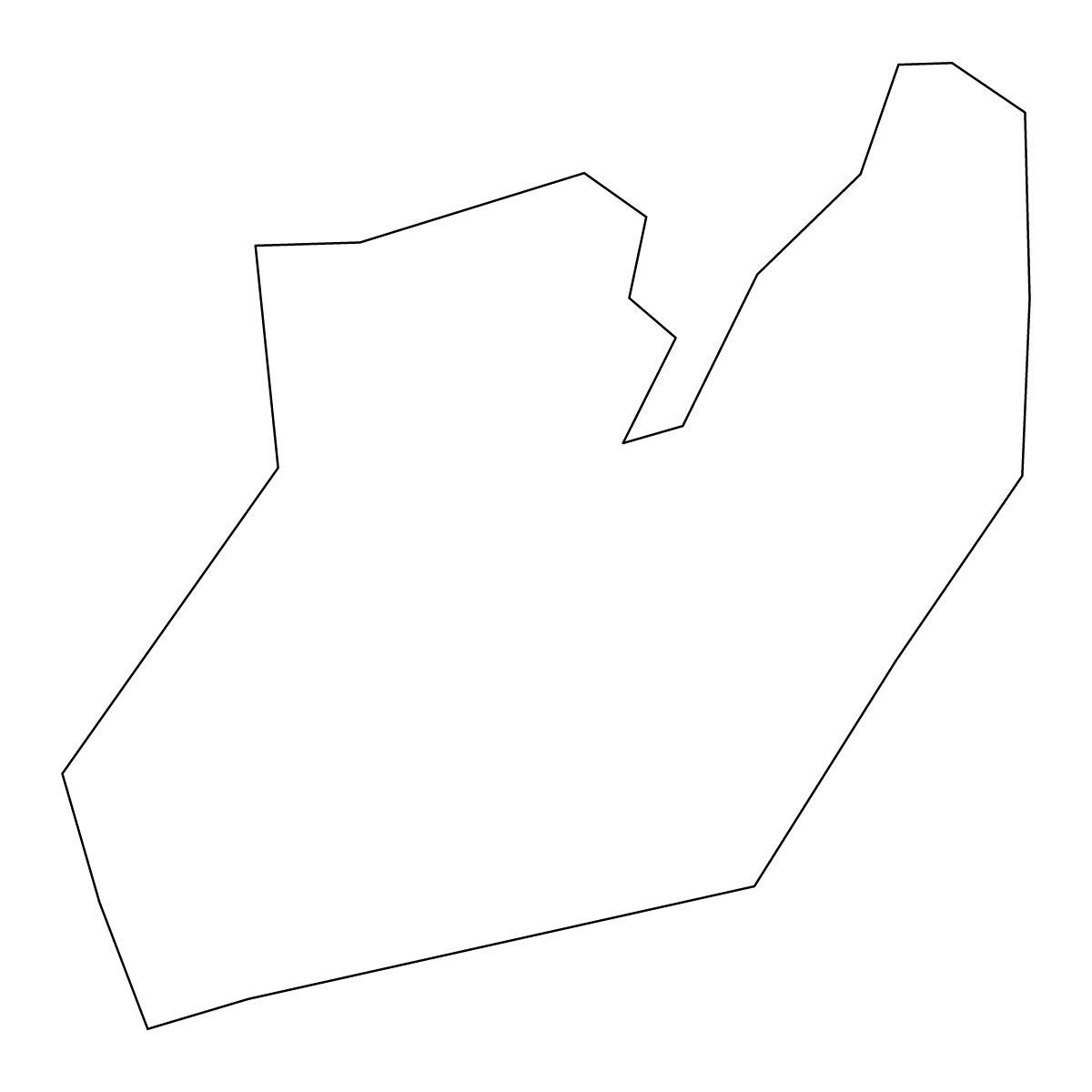 Outline map of Sha Tin District, Hong Kong.