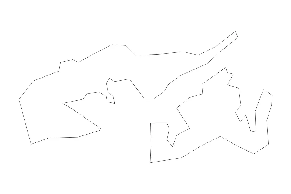 Outline map of Tai Po Administrative Area, Hong Kong with subdivision borders.