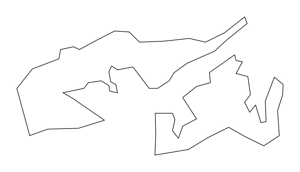 Outline map of Tai Po District, Hong Kong.