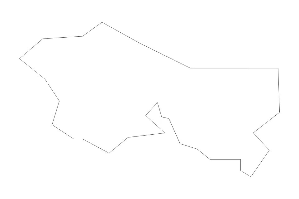 Outline map of Tuen Mun Administrative Area, Hong Kong with subdivision borders.