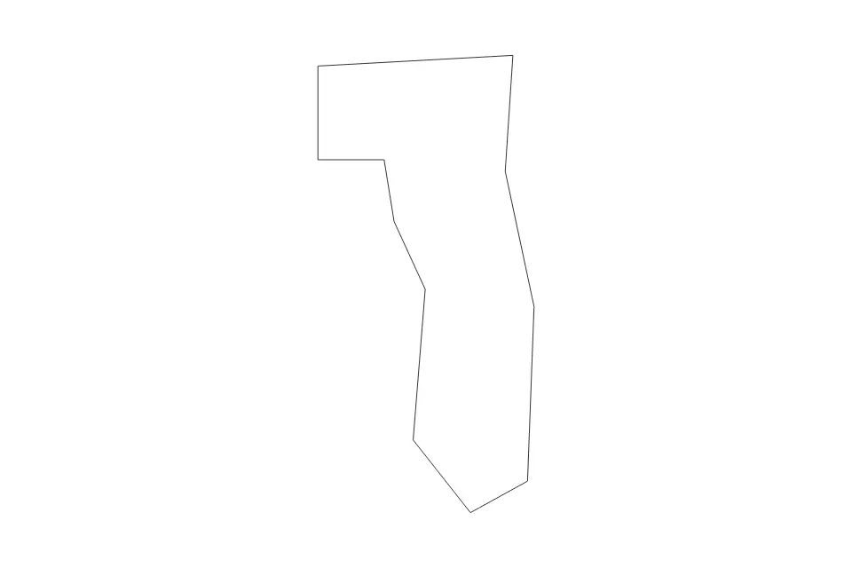 Outline map of Yau Tsim Mong Administrative Area, Hong Kong with subdivision borders.