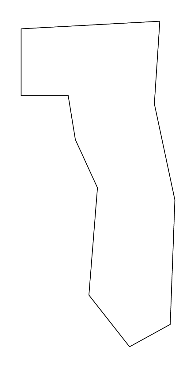 Mapa de contorno de Yau Tsim Mong, Hong Kong.