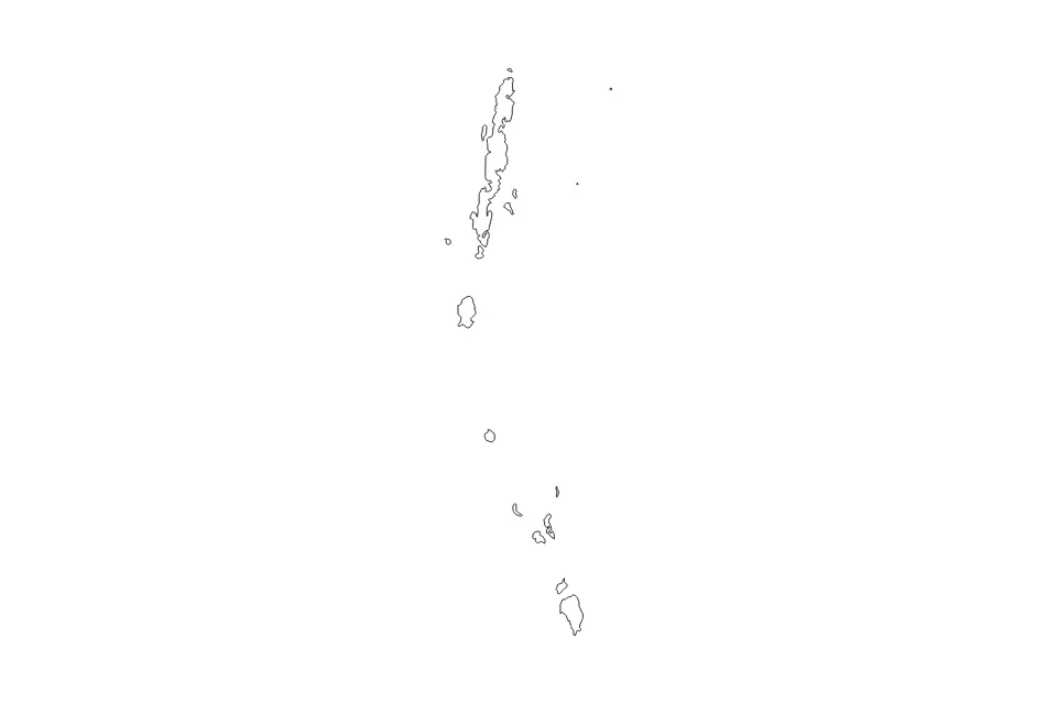 Vista previa del mapa de contorno de Andaman and Nicobar Islands