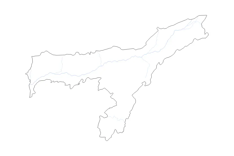 Vista previa del mapa de contorno de Assam
