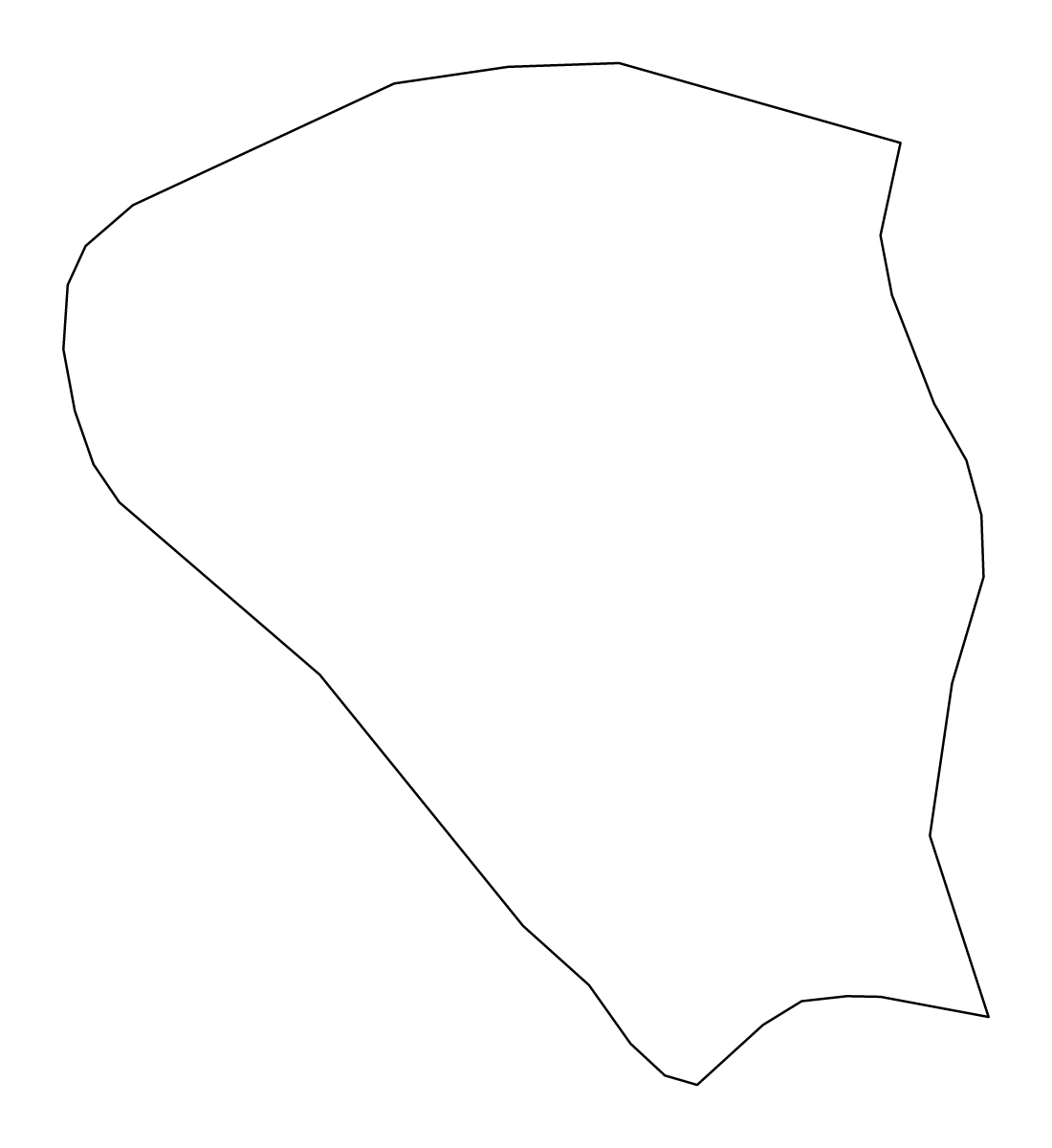 Mapa de contorno de Chandigarh, India.
