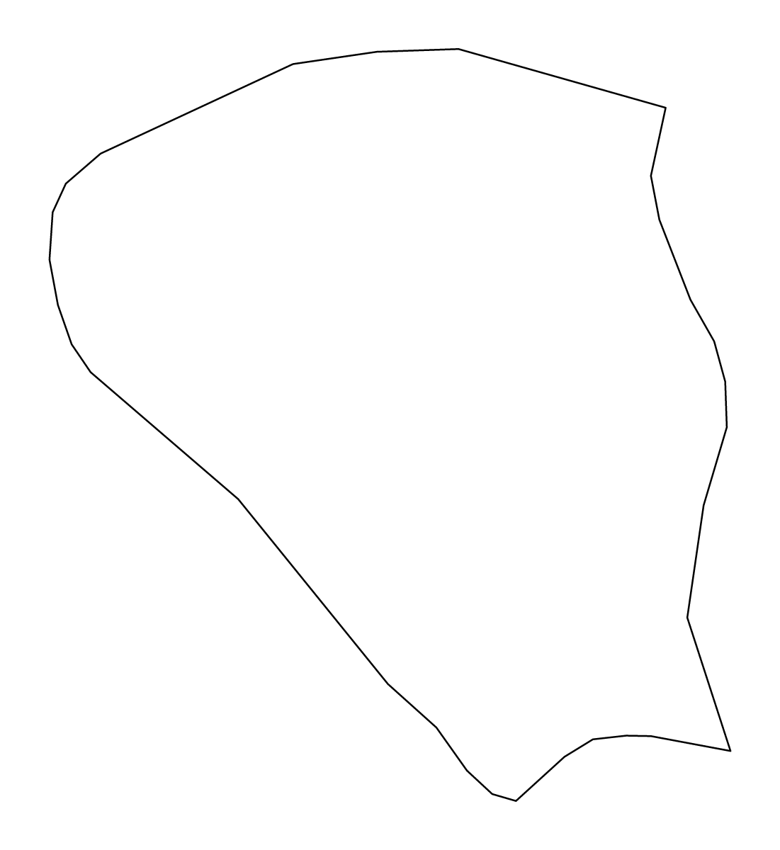 Carte de contour de Chandigarh, India.