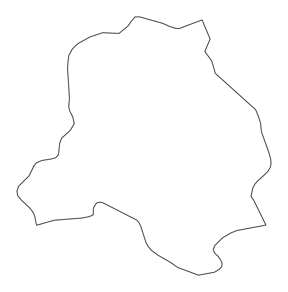 Carte de contour de Delhi, India avec rivières.