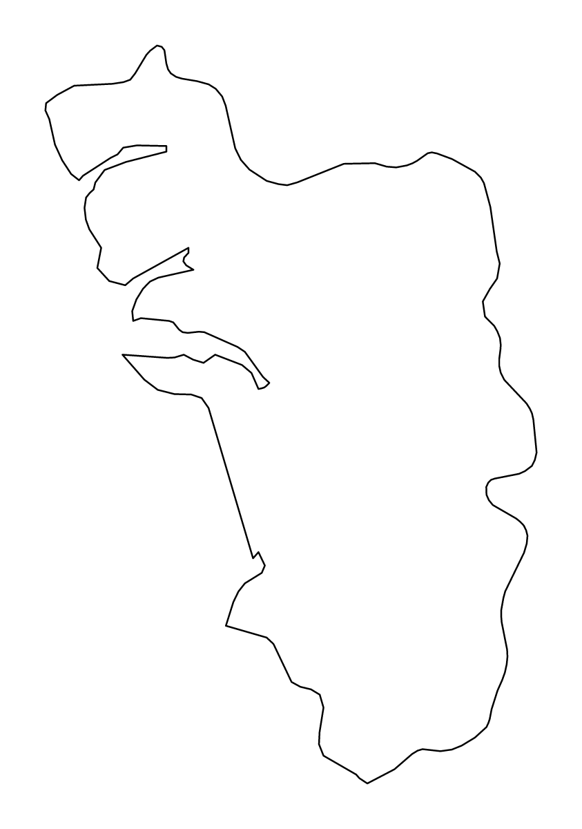 Outline map of Goa, India.