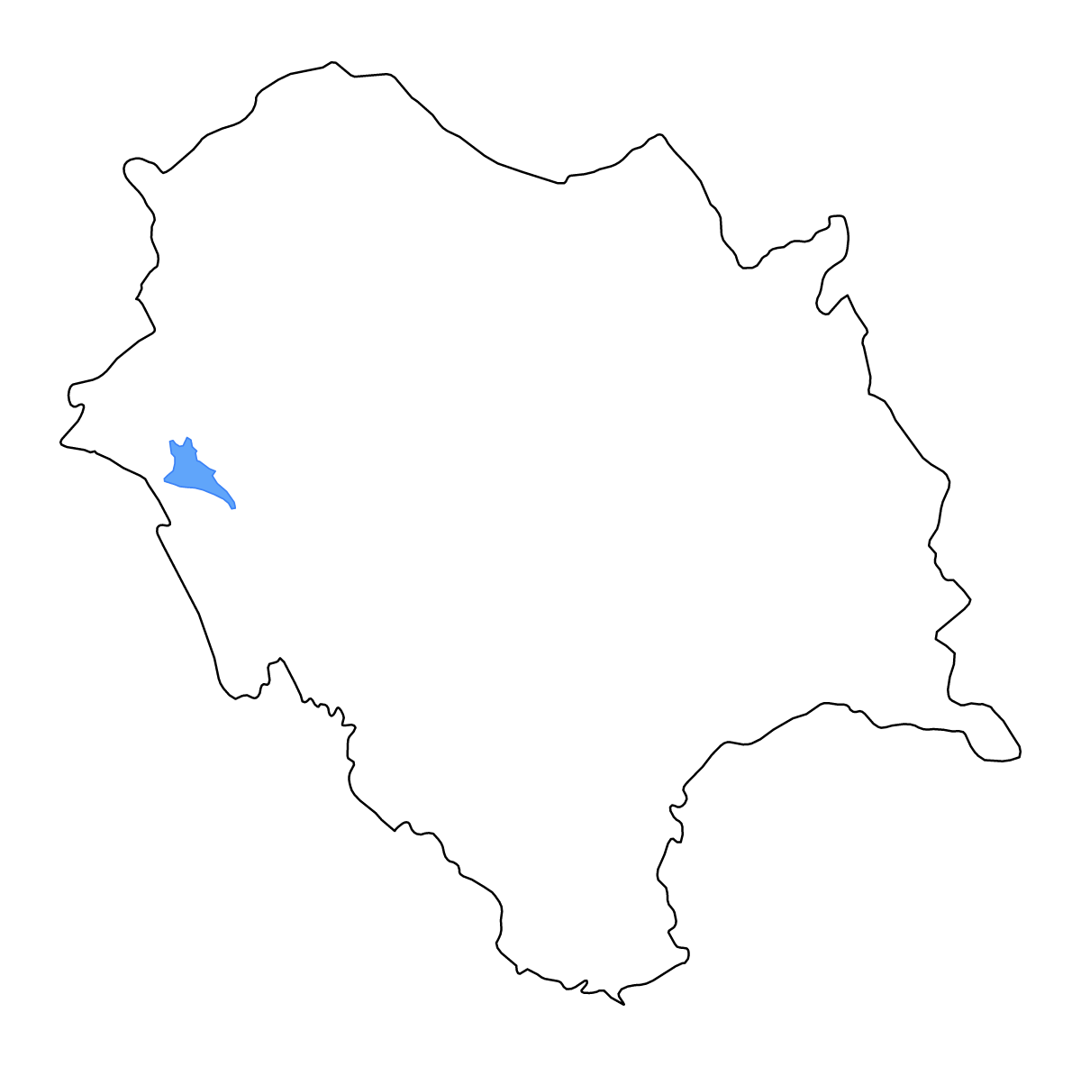 Carte de contour de Himachal Pradesh, India avec lacs et rivières.