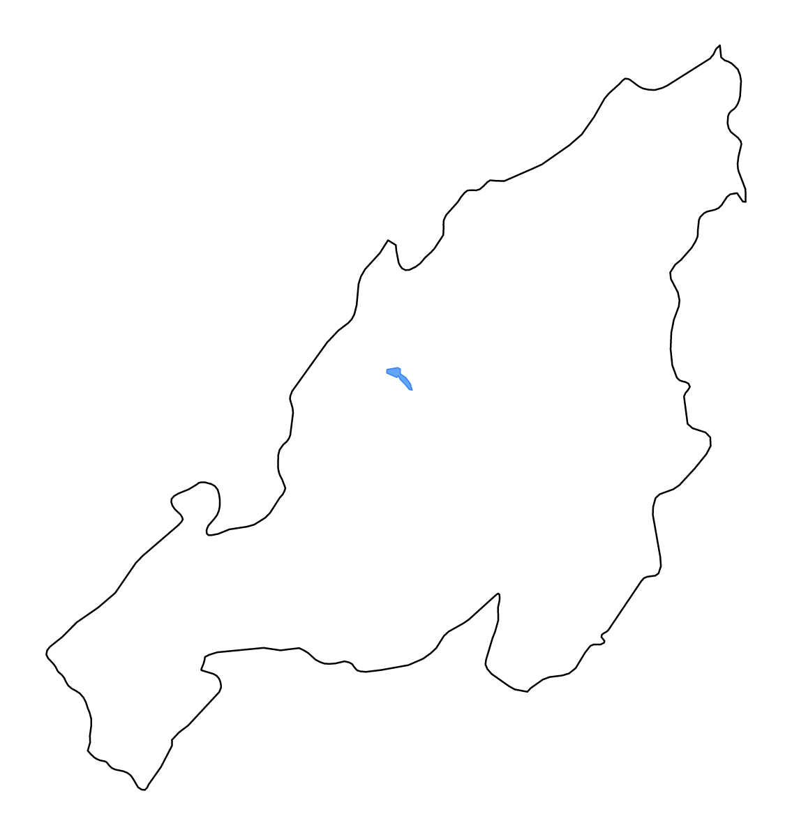Carte de contour de Nagaland, India avec lacs et rivières.