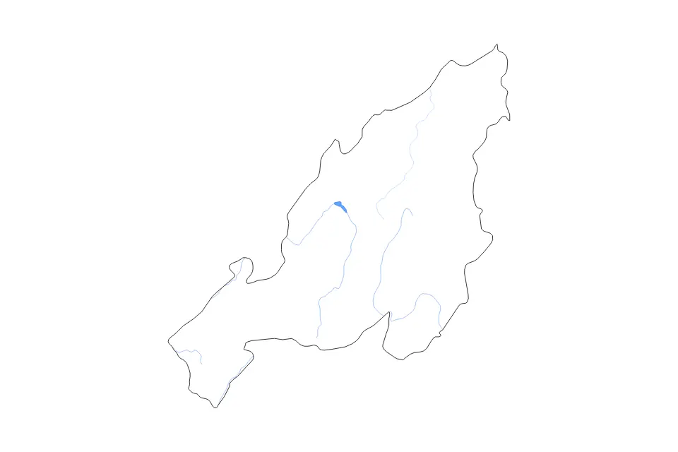 Outline map of Nagaland, India with subdivision borders and rivers.