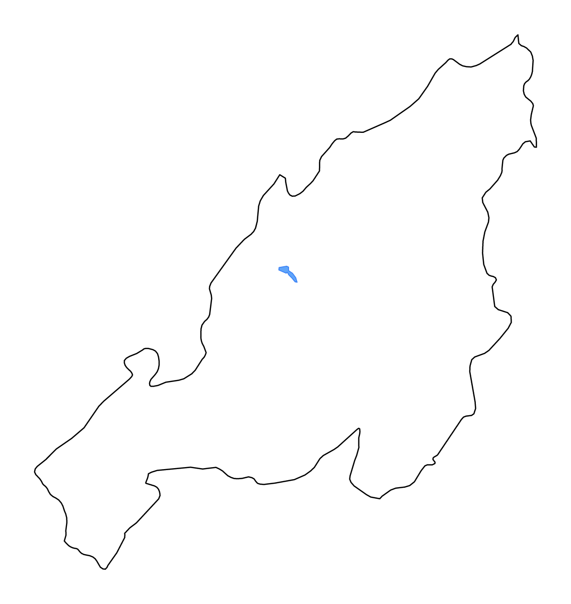 Carte de contour de Nagaland, India avec lacs et rivières.