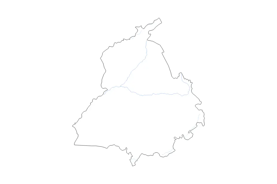 Aperçu de la carte de contour de Punjab