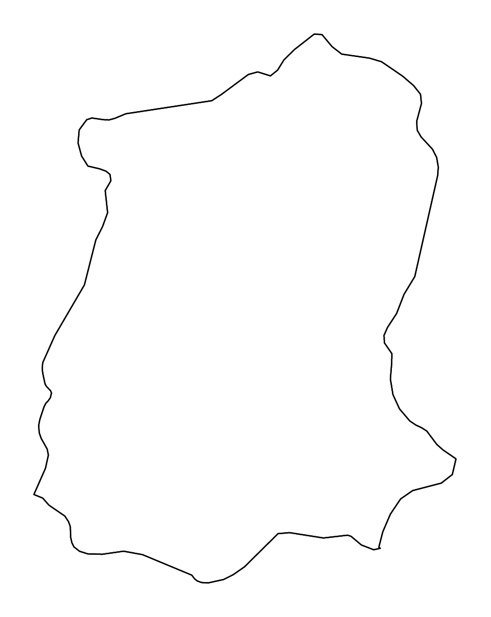 Mapa de contorno de Sikkim, India con ríos.
