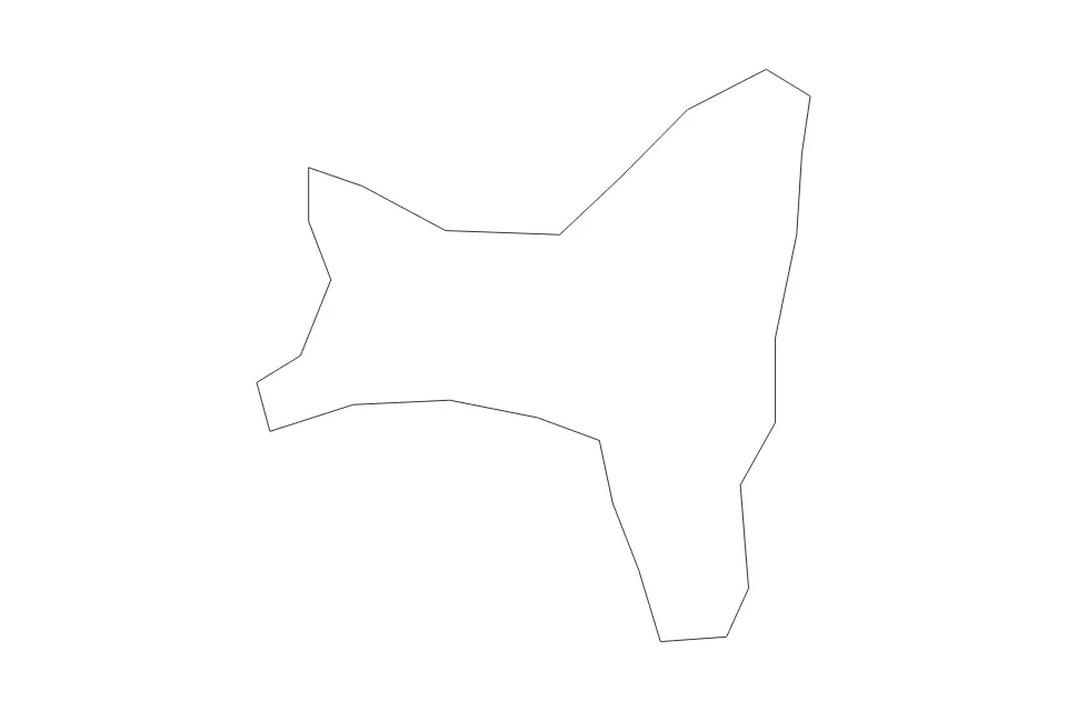 Outline map of Christmas Island Administrative Area, Indian Ocean Territories with subdivision borders.