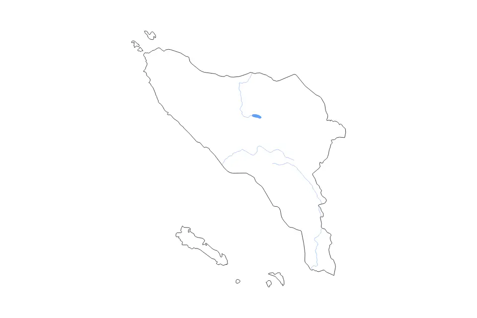Mapa de Aceh, Indonesia de tipo contorno, lagos y ríos para Asia, con contorno, lagos y ríos con elementos de agua como Danau Lauttawar.