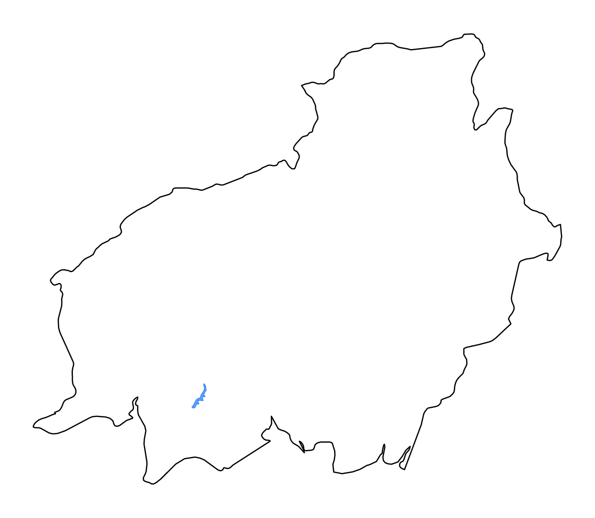 Mapa de contorno de Central Kalimantan, Indonesia con lagos y ríos.