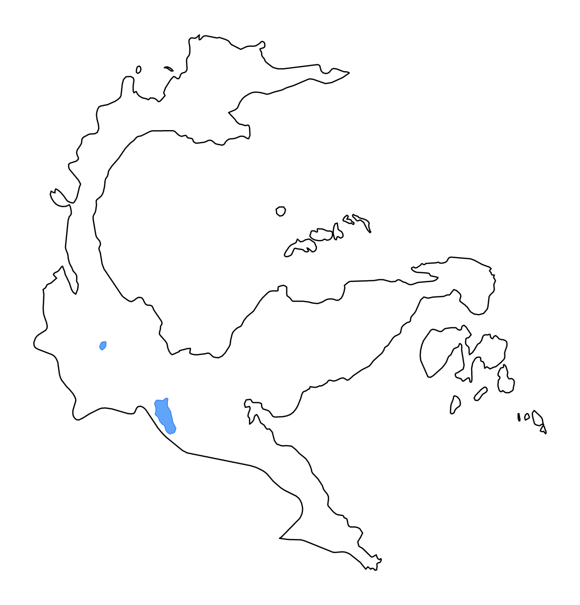 Carte de contour de Central Sulawesi, Indonesia avec lacs et rivières.