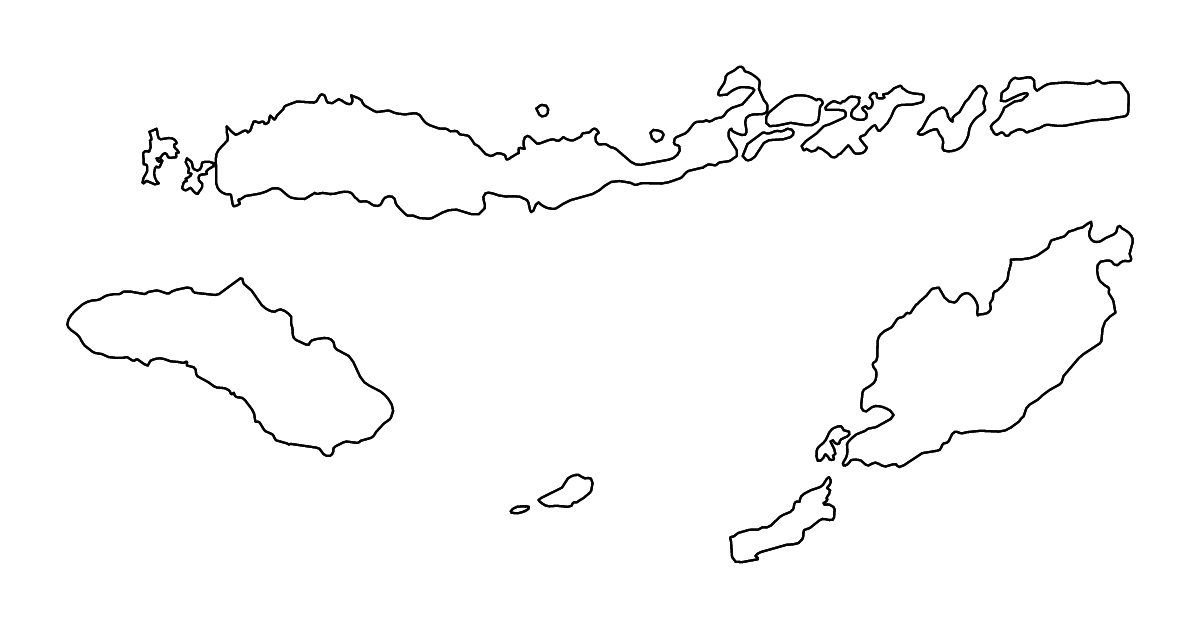 Carte de contour de East Nusa Tenggara, Indonesia avec rivières.