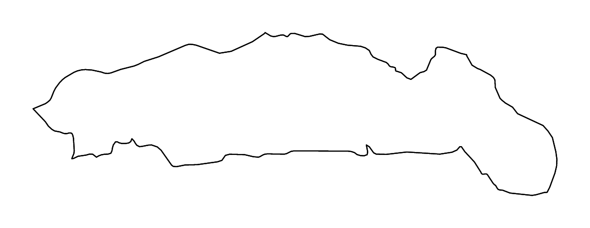 Outline map of Gorontalo, Indonesia with rivers.
