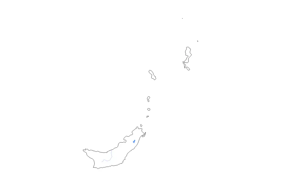 Carte de North Sulawesi, Indonesia de type contour, lacs et rivières pour Asie, montrant contour, lacs et rivières avec des éléments hydrographiques comme Danau Tondano.