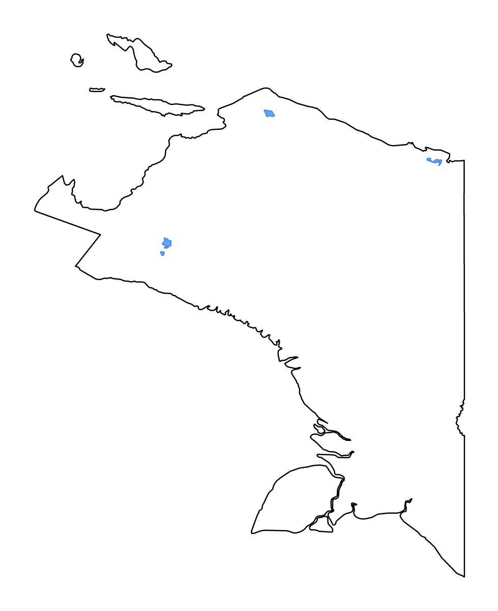 Mapa de contorno de Papua, Indonesia con lagos y ríos.