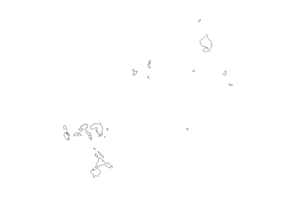 Mapa de Riau Islands, Indonesia de tipo contorno para Asia, con contorno con límites limpios.