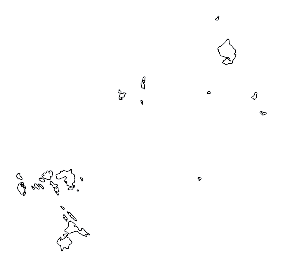 Carte de contour de Riau Islands, Indonesia.