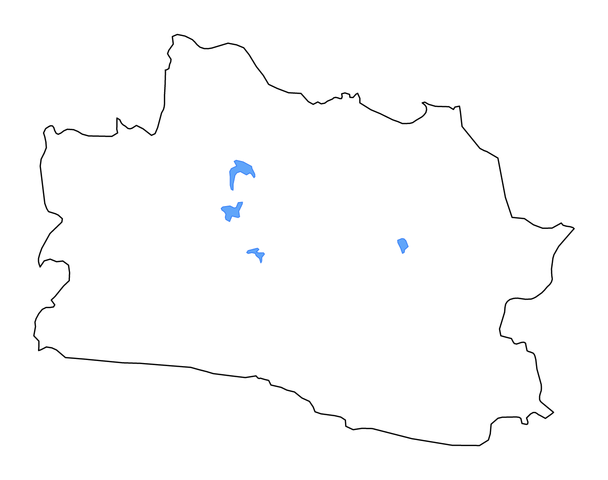 Carte de contour de West Java, Indonesia avec lacs et rivières.