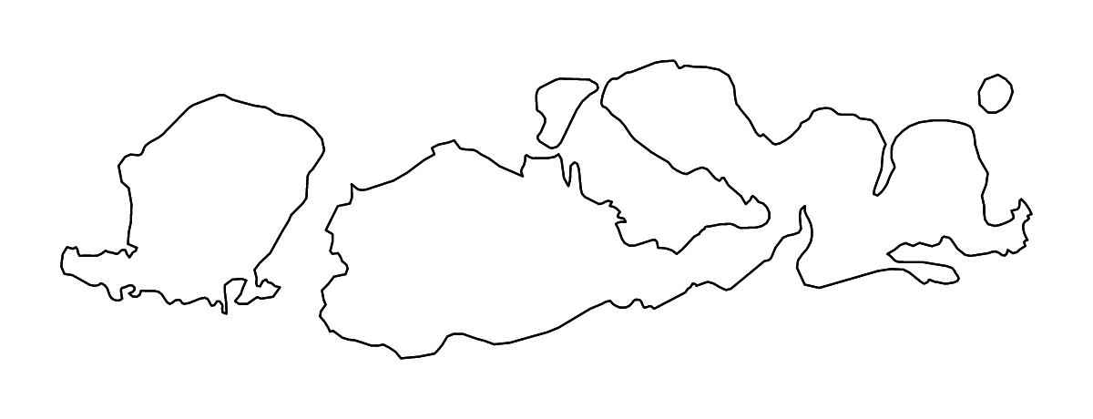 Carte de contour de West Nusa Tenggara, Indonesia avec rivières.