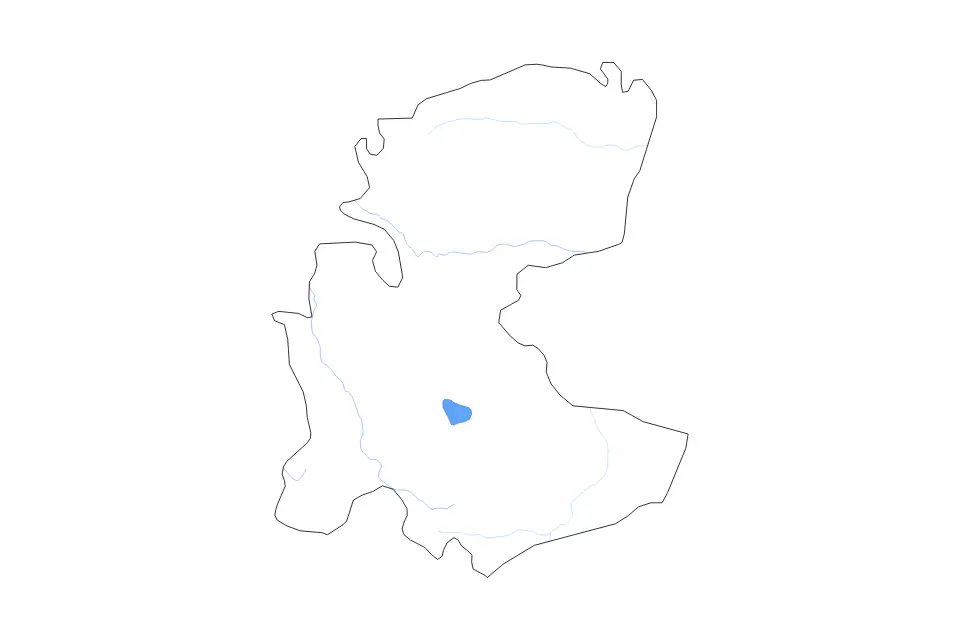Mapa de Markazi, Iran de tipo contorno, lagos y ríos para Asia, con contorno, lagos y ríos con elementos de agua como Kavīr-e Meyqān.