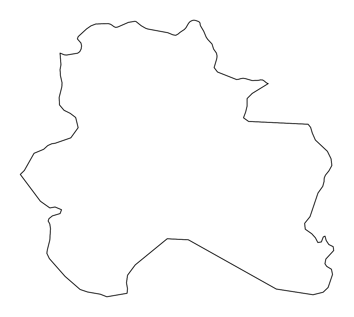 Mapa de contorno de North Khorasan, Iran con ríos.