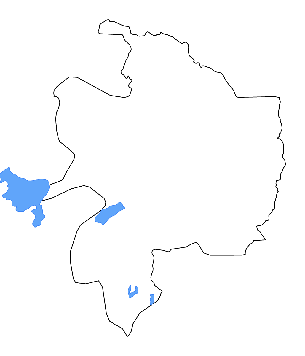 Mapa de contorno de Razavi Khorasan, Iran con lagos y ríos.