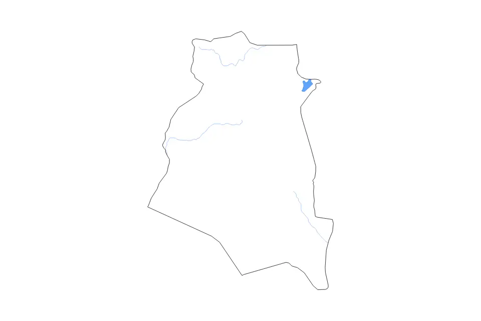 Carte de South Khorasan, Iran de type contour, lacs et rivières pour Asie, montrant contour, lacs et rivières avec des éléments hydrographiques comme Daqq-e Paţregān.