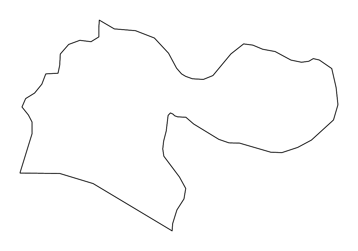 Mapa de contorno de Tehran, Iran con ríos.