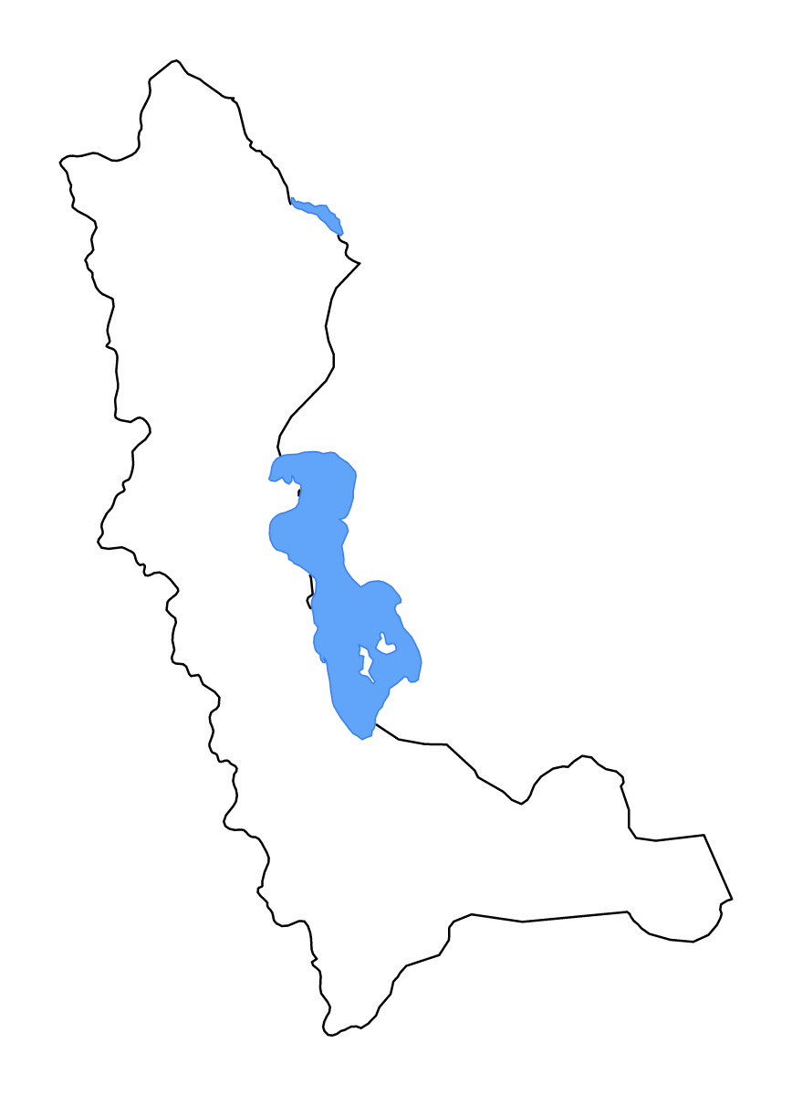 Mapa de contorno de West Azerbaijan, Iran con lagos y ríos.