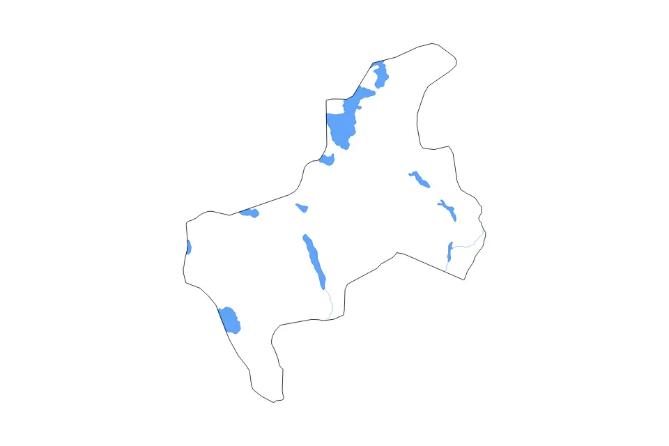Mapa de Yazd, Iran de tipo contorno, lagos y ríos para Asia, con contorno, lagos y ríos con elementos de agua como Kavīr-e Darānjīr, Kavīr-e Sīāh Kūh y Gāvkhūnī.