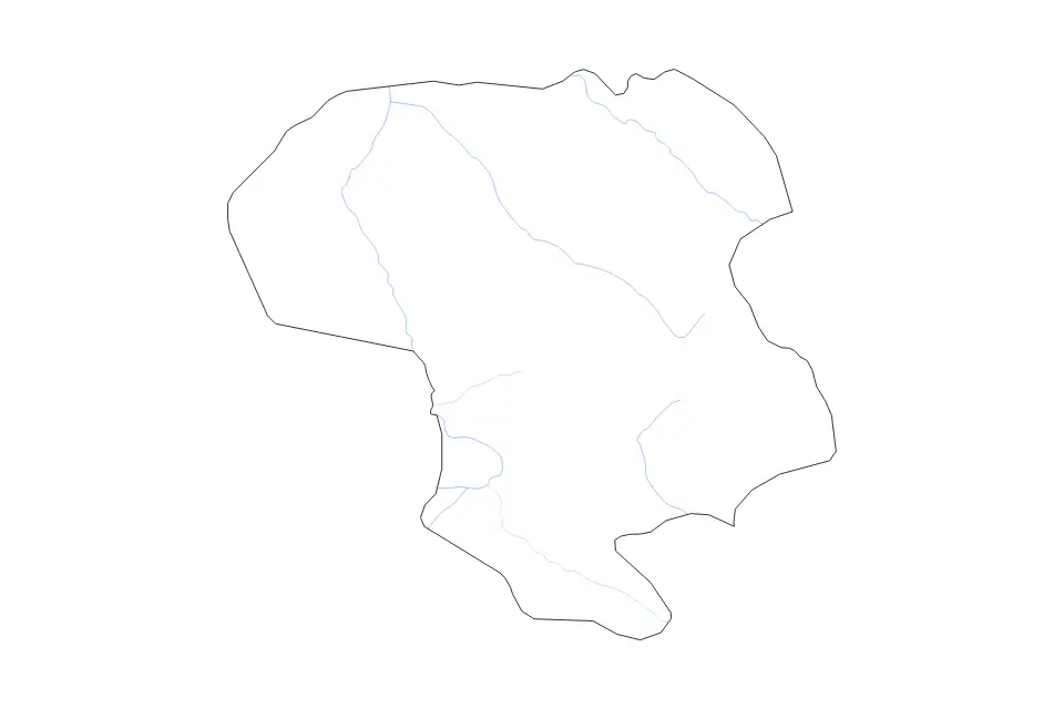 Mapa de Zanjan, Iran de tipo contorno y ríos para Asia, con contorno y ríos con límites limpios.