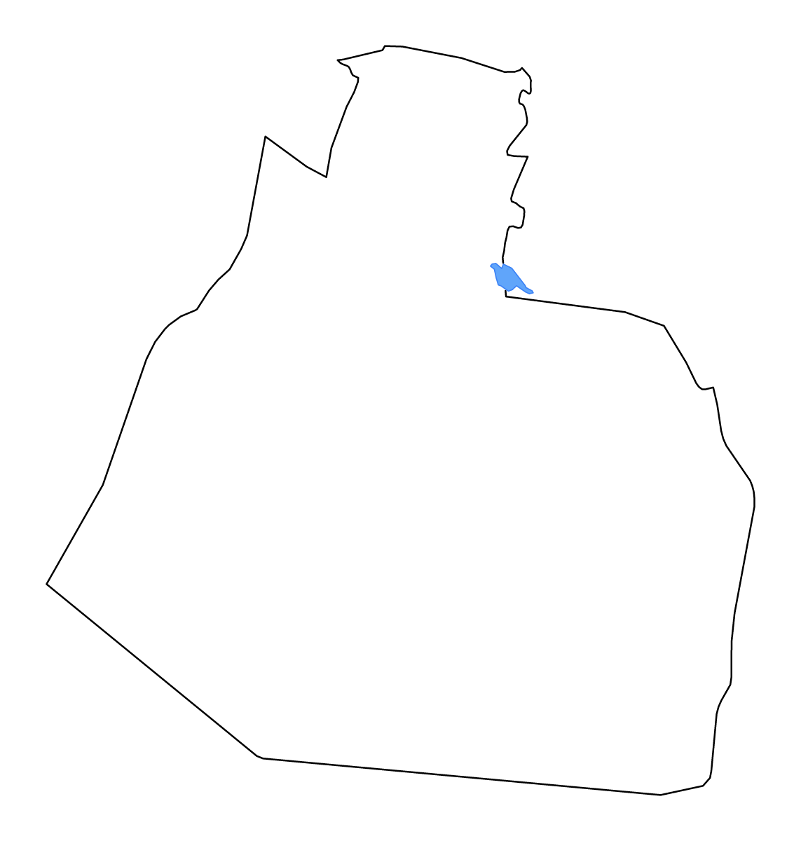 Mapa de contorno de Al Muthanna, Iraq con lagos y ríos.