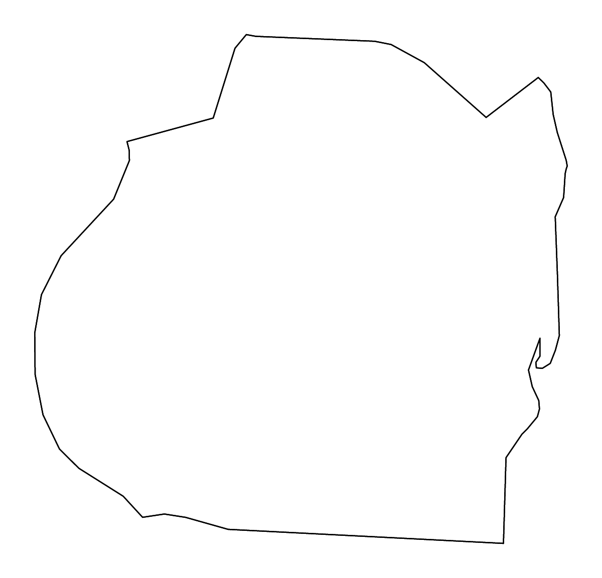 Mapa de contorno de Baghdad, Iraq con ríos.