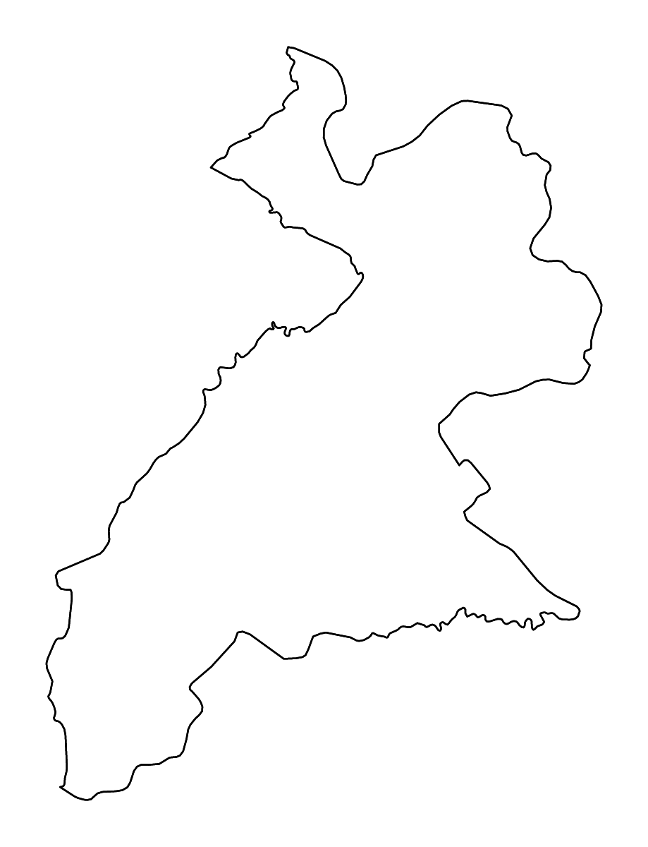 Outline map of Erbil, Iraq with rivers.