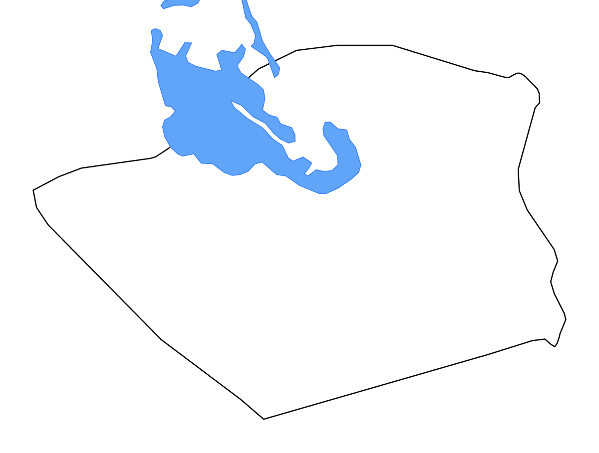 Carte de contour de Karbala, Iraq avec lacs et rivières.