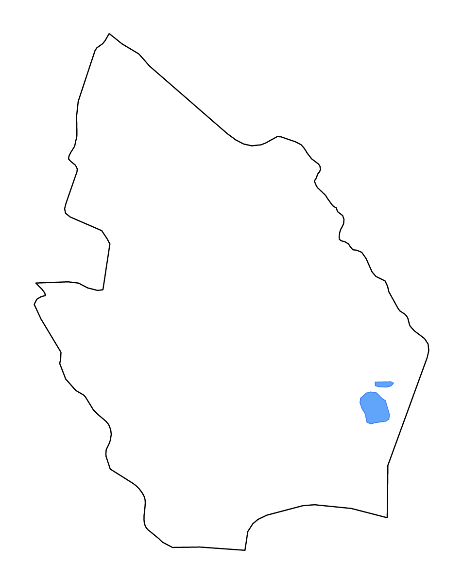 Carte de contour de Maysan, Iraq avec lacs et rivières.