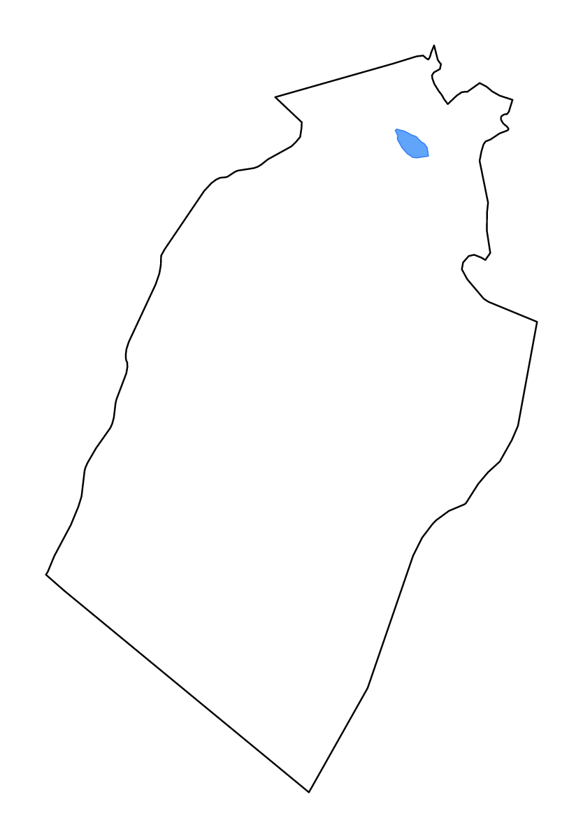 Carte de contour de Najaf, Iraq avec lacs et rivières.