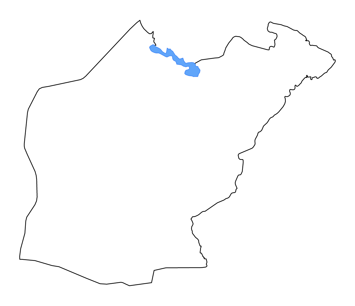 Carte de contour de Nineveh, Iraq avec lacs et rivières.