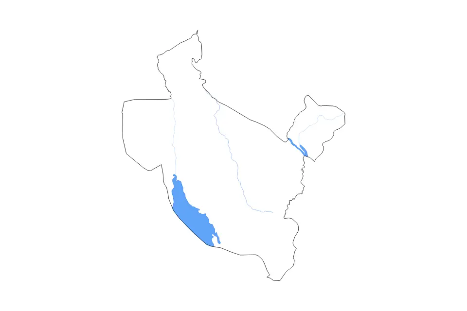 Mapa de Saladin, Iraq de tipo contorno, lagos y ríos para Asia, con contorno, lagos y ríos con elementos de agua como Buḩayrat ath Tharthār y Adhaim.