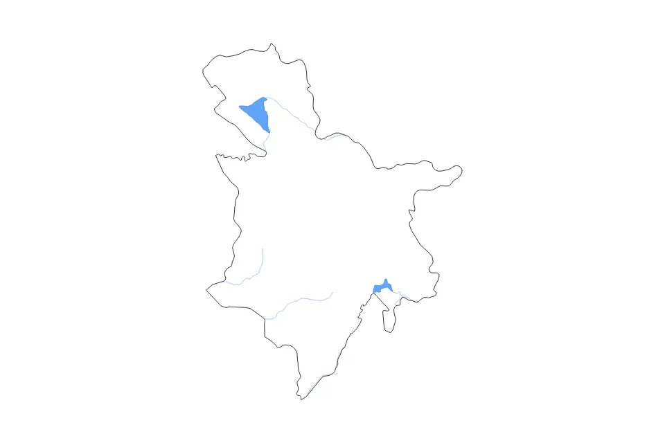 Mapa de Sulaymaniyah, Iraq de tipo contorno, lagos y ríos para Asia, con contorno, lagos y ríos con elementos de agua como Buḩayrat Darbandikhan y Buḩayrat Dūkān.