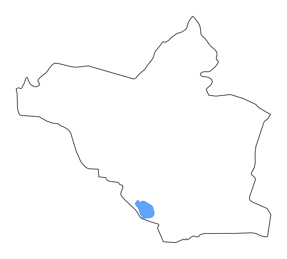 Mapa de contorno de Wasit, Iraq con lagos y ríos.