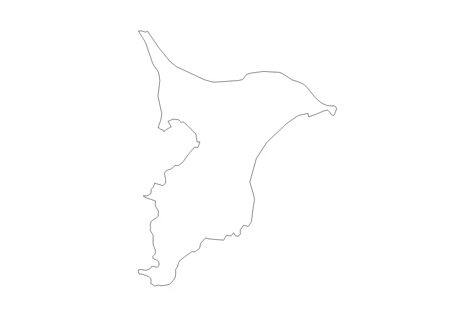Mapa de Chiba Prefecture, Japan de tipo contorno para Asia, con contorno con límites limpios.