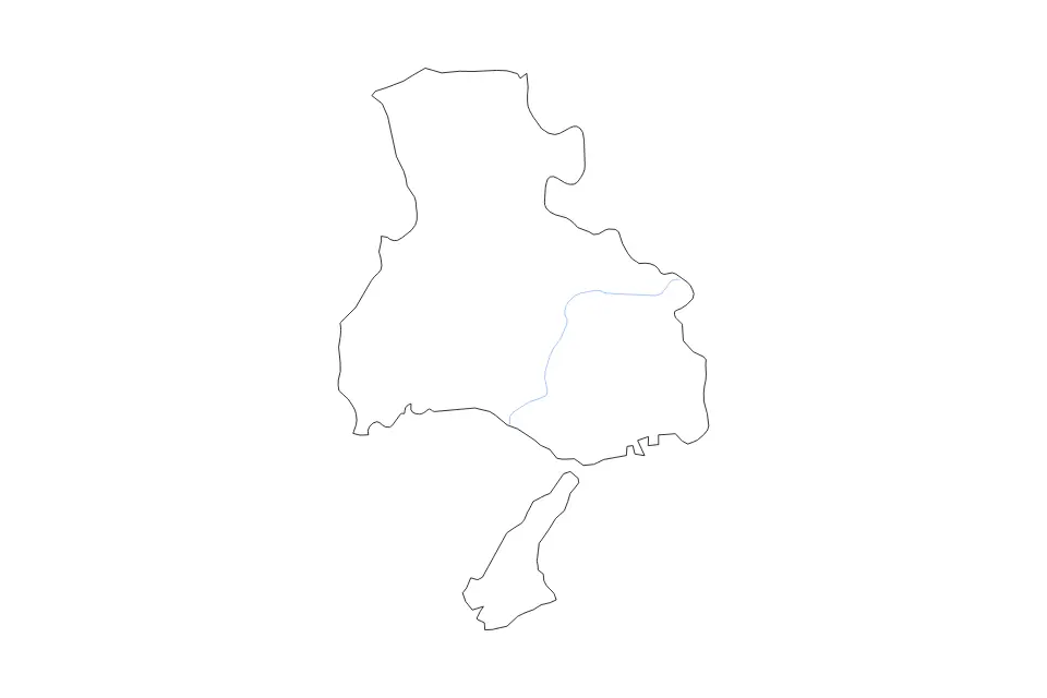 Carte de Hyōgo Prefecture, Japan de type contour et rivières pour Asie, montrant contour et rivières avec des limites nettes.